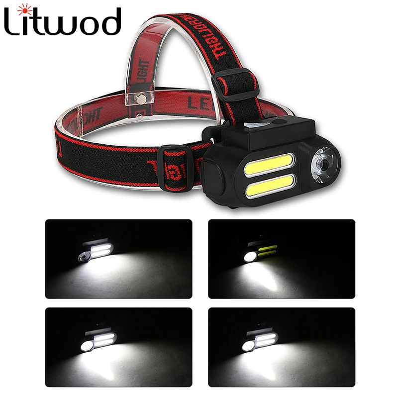 Led Headlamp XP-G Q5 COB Headlight Use Rechargeable 18650 Battery Head Flashlight Lamp Torch for Fishing Camping Light