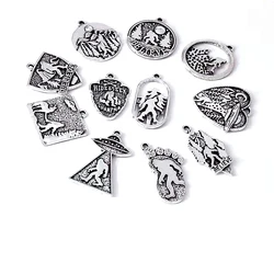 5pcs DIY Sasquatch Bigfoot pendant charm Forest mounta Alien Spaceship Science Fiction Mysterious Jewelry for women Accessories