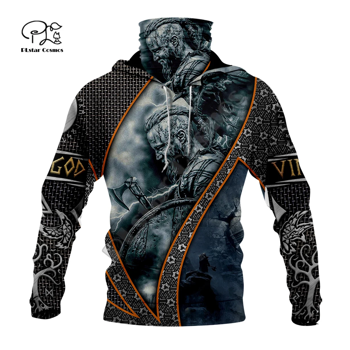 Newfashion Tattoo Warriors God Odin Trainingspak Streetwear 3Dprint Heren/Vrouwen Vintage Winter Herfst Pullover Masker Gaiter Hoodies A1