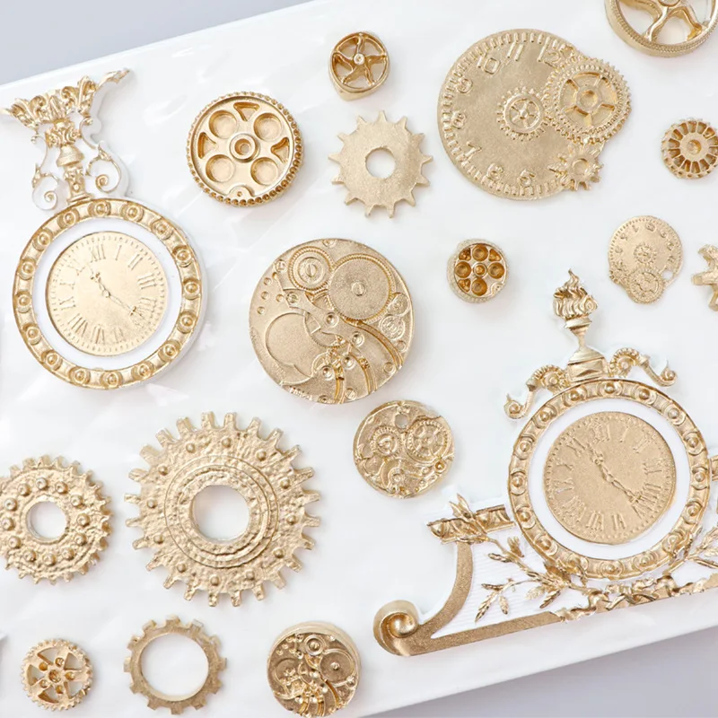 Steampunk Gear Clock Silicone Mold Machinery Industry Punk Fondant Cake Decorating Tools Chocolate Sugar DIY Baking Mould