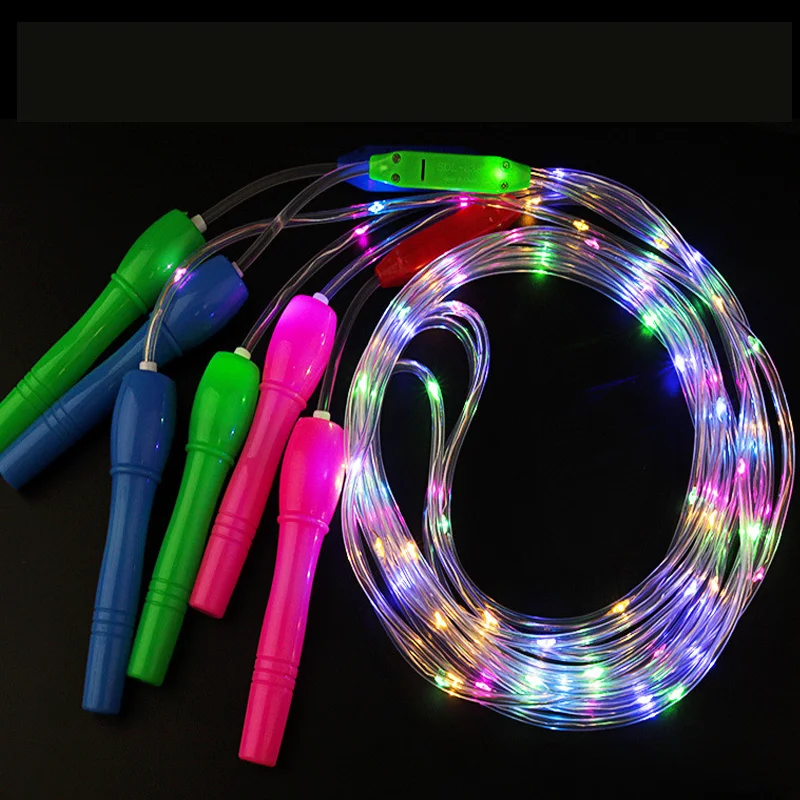 Sports Products Sports Fitness Transparent LED Flashing Children's Skipping Rope Plastic Electronic Equipment Luminous Rope