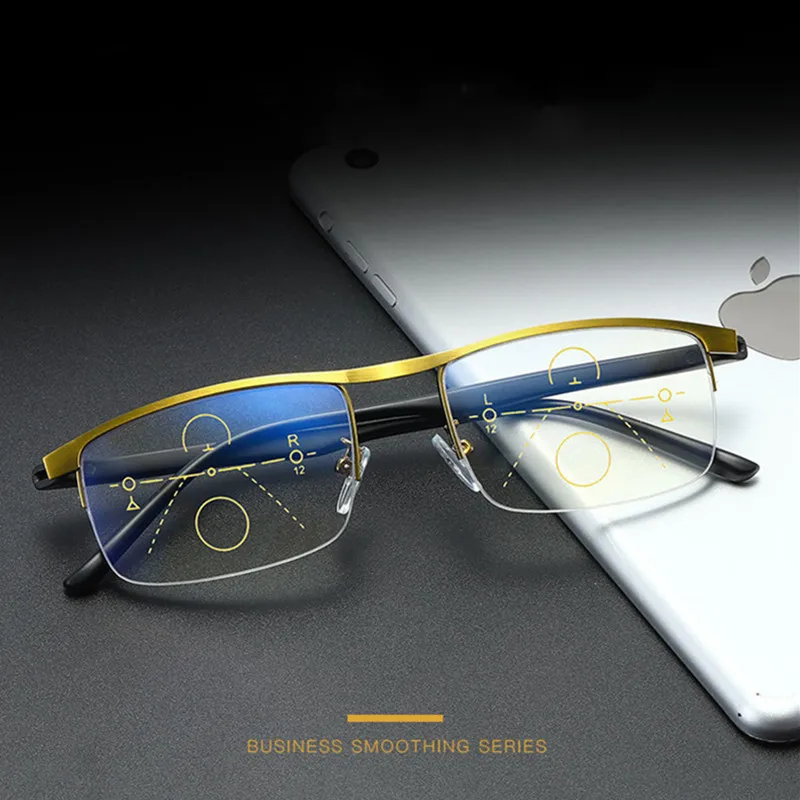 2021 intelligenter Zoom Progressive multifunktionale Lesebrille Damen Herren Multifokale Anti-Blaulicht-Hyperopie-Brille – Detail 8