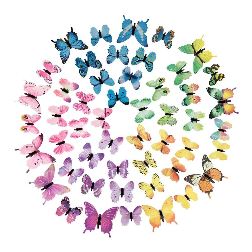 12Pcs/set Luminous Butterfly Wall Stickers Living Room Butterflies For Wedding Party Decoration Home 3D Fridge Decals Wallpaper