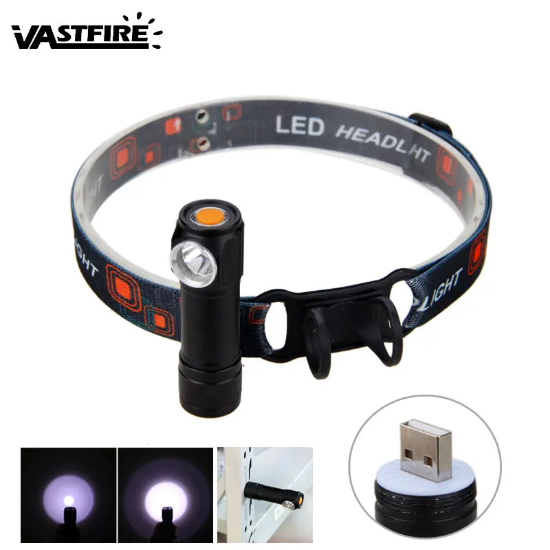 LED Headlamp 3 Mode USB Charging headlight Cycling Lanterna Head Torch Camping Fishing Flashlight 18650 Battery