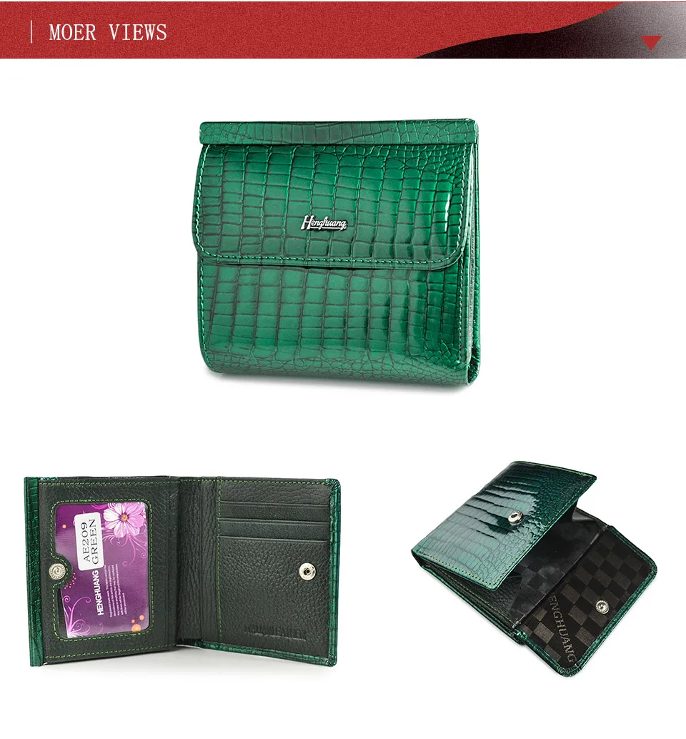 HH Echtem Leder frauen Brieftasche Mini Brieftaschen Frauen Kurze Kupplung Luxus Weibliche Geldbörse der Dame Geldbörsen – Detail 21