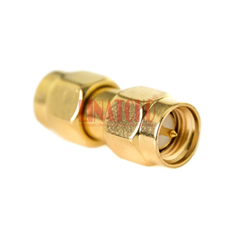 Gold Plated 50ohm RF Double Straight Coax Plug SMA Male to Male Connector Adapter Converter