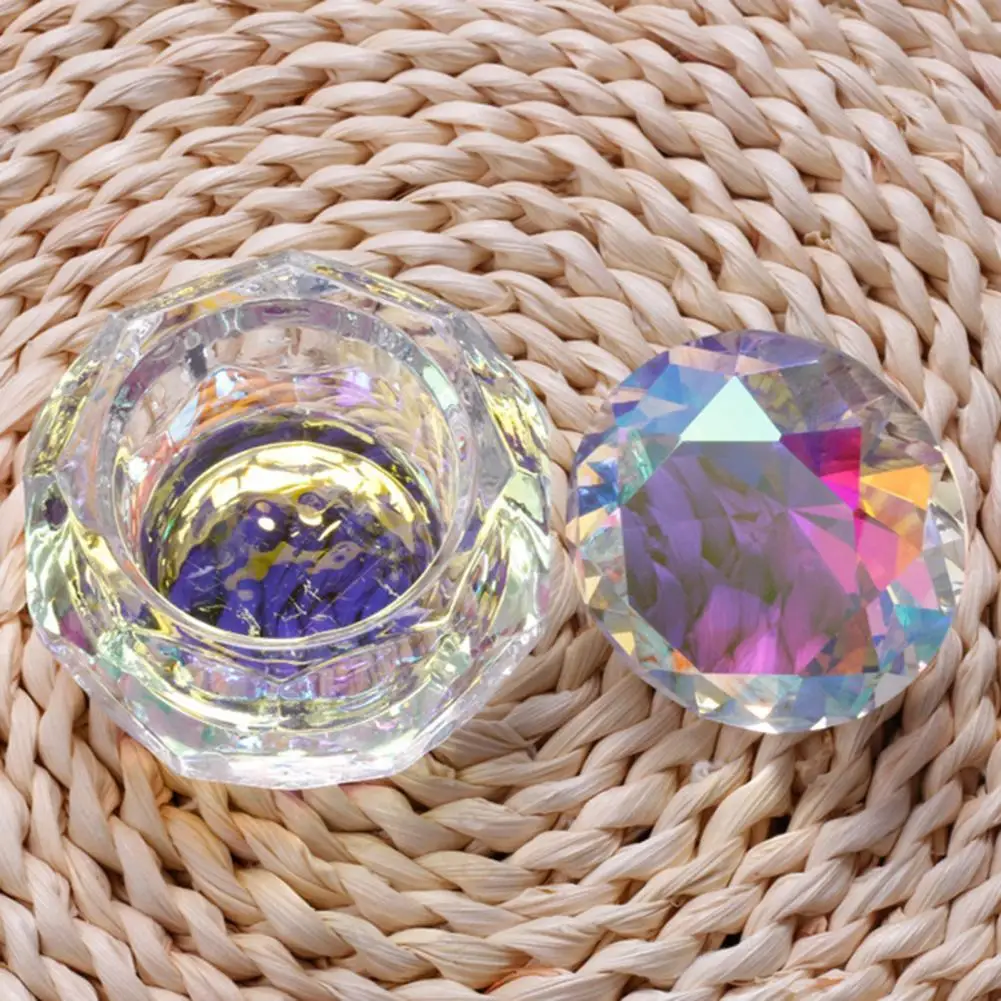 Nail Art Dappening Dish Container lakier do paznokci szklany kubek płyn do akrylu Powder Dappen kryształowa mata miska do salonu