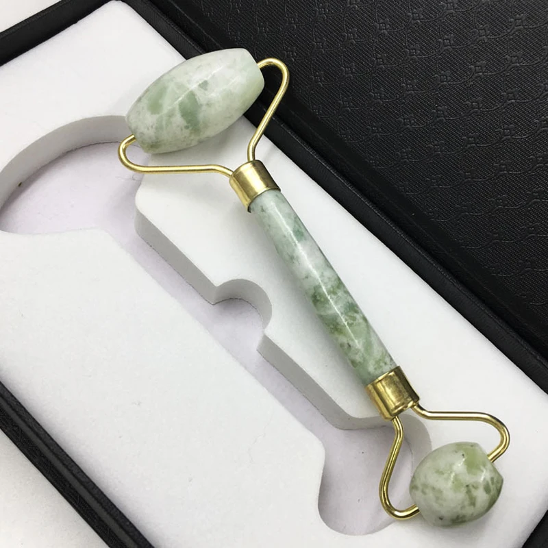 Natuurlijke Jade Gezicht Massager En Steen Facial Afslanken Lift Massage Jade Roller Voor Gezicht Kin Hals Schoonheid Huidverzorging Gereedschap huidverzorging