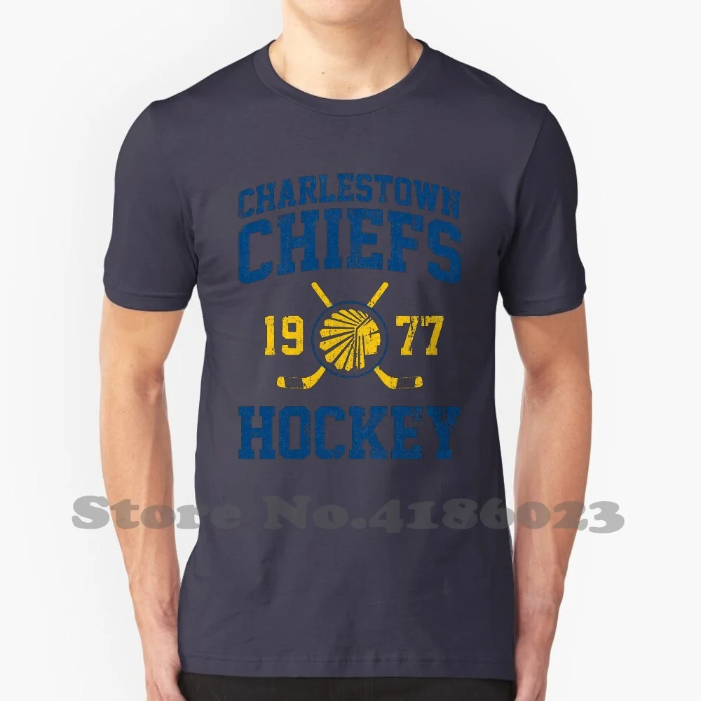 Charlestown Chiefs Hockey ( Variant ) 100% Cotton T-Shirt Movie Film Ice Hockey Charlestown Chiefs Hanson Brothers Hockey Paul