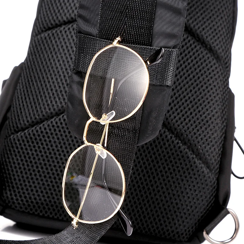 Fashion New Simple Men Canvas Chest Bag Messenger Bag Crossbody Bag Black Casual Simple Single Anti Theft Shoulder Bag