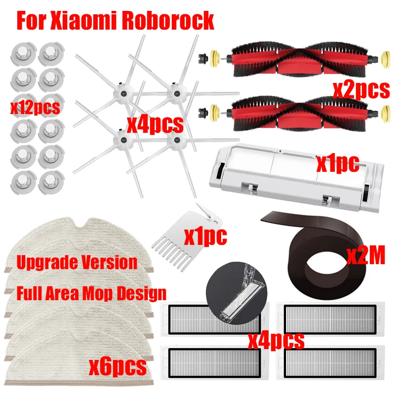 

Запчасти для пылесосов Xiaomi Roborock S50, S51, S55, S5 Max, S6, S60, S6 Pure, S6 maxV, E25, E35, в комплекте основной щеткой, HEPA фильтр, салфетка, боковая щетка