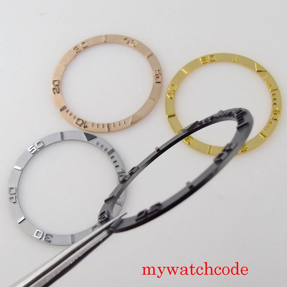 Dây Đồng Hồ Thay Thế 38Mm Phẳng Viền Đồng Hồ Bằng Thép Không Gỉ Lắp Chất Liệu Cho Đồng Hồ Đen/Vàng Hồng/GreyColor Nhẫn