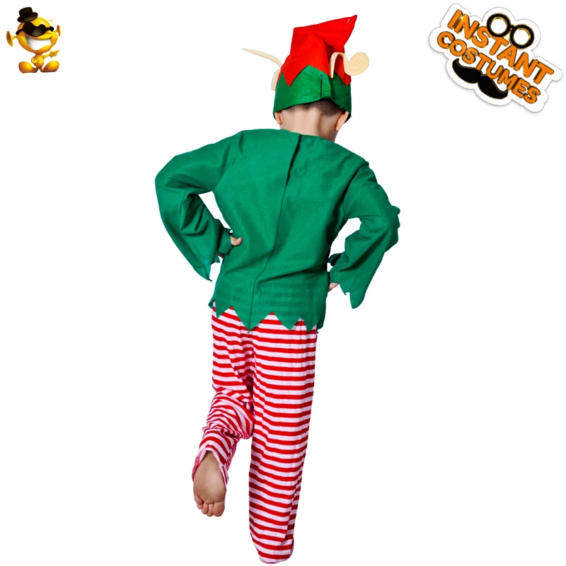 Chic and Lovely Boy Christmas Santa Claus Costume Christmas Special Clothing for Boys Green Elf Party Cosplay Costumes