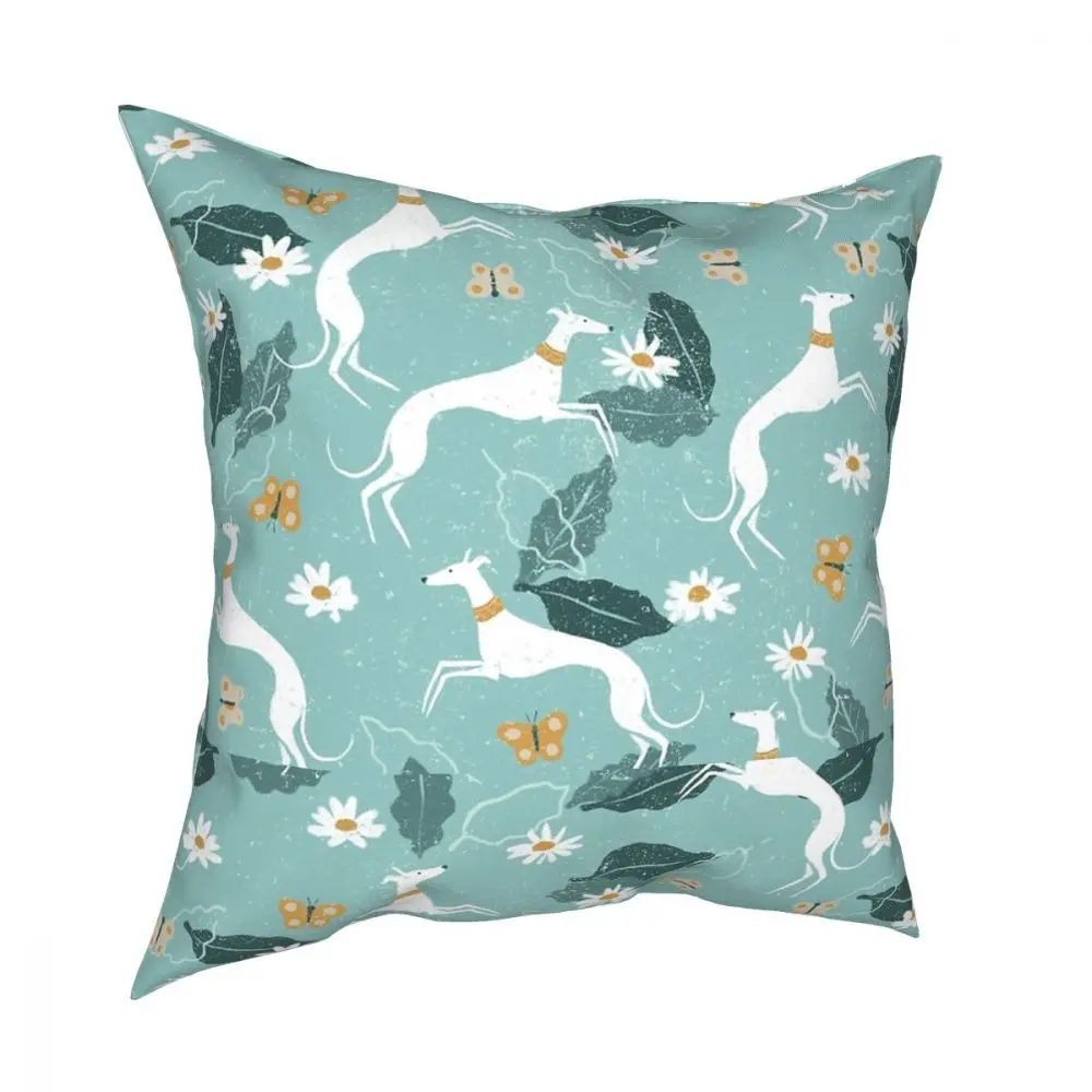 Greyhound And Butterfly Throw Pillow Cover Throw Pillow Dog Lover Vintage Pillowcase