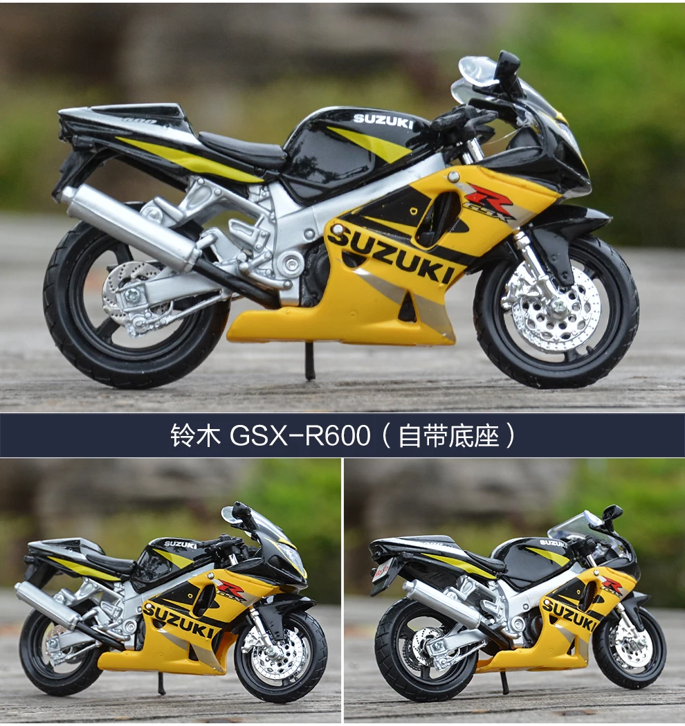 Maiisto Die Cast Motocicleta Modelo Brinquedos, Suzuki GSX-R600 Veículos Estáticos, Hobbies Colecionáveis, 1:18