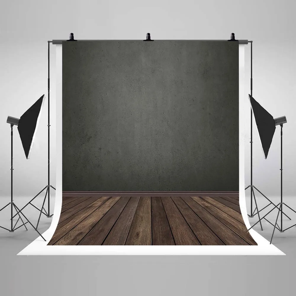 บทคัดย่อสีเทาพื้นหลัง Dark สีเทาผนังไม้สีน้ำตาลฉากหลังภาพเด็ก Retro การถ่ายภาพ Photoshoot Photo Studio