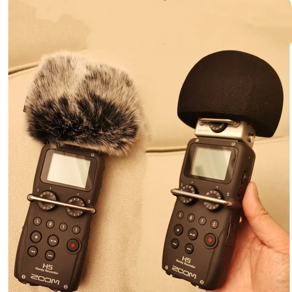 Dead Cat  Foam Mic Windproof Cover Filter Artificial Fur Muff Windscreen Shield for ZOOM H5 H6 Handy Recorder Pen Microphone