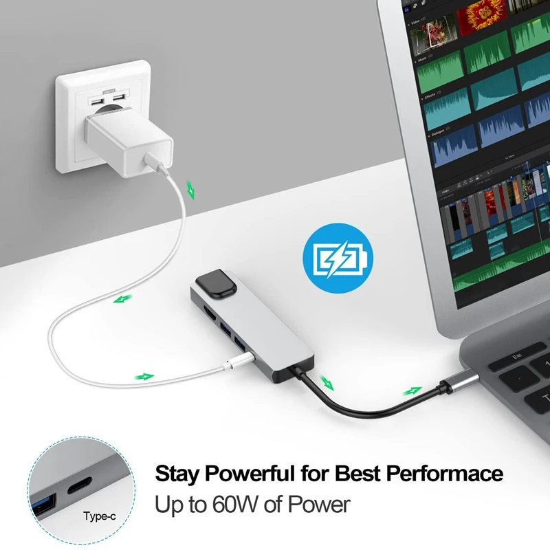 Hub USB C a RJ45 Lan Tipo C 4K Adattatore VGA compatibile HDMI SD TF Stazione dock USB 3.0 per MacBook iPad Samsung S21 Dex Laptop