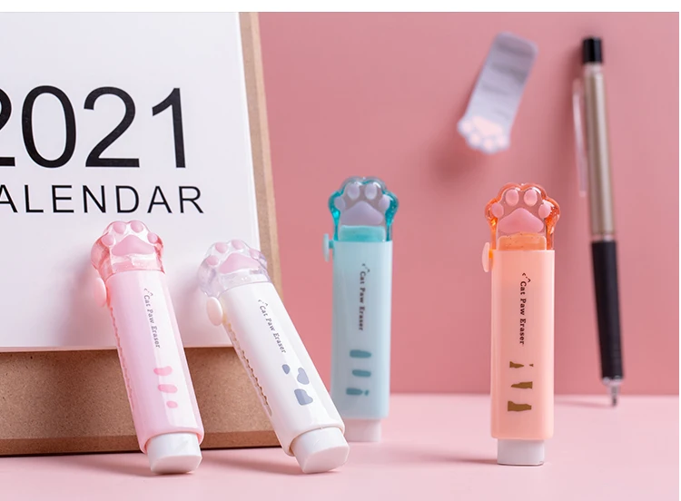 Kreativität einziehbare kawaii Katze Klaue Bleistift Radiergummi Push Pull Radiergummi profession elle Zeichnung Malerei niedlichen Schul bedarf – Detail 12