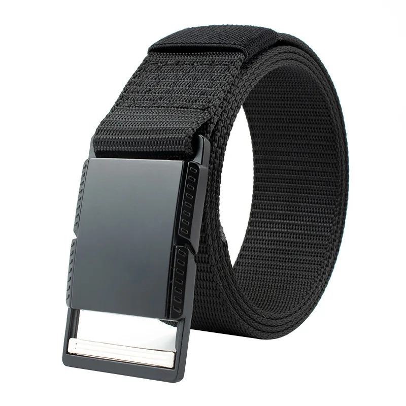 New Unisex casual Nylon Belts Alloy Fast open Magnetic buckle Belts outdoor Tactics Men Belts 125cm