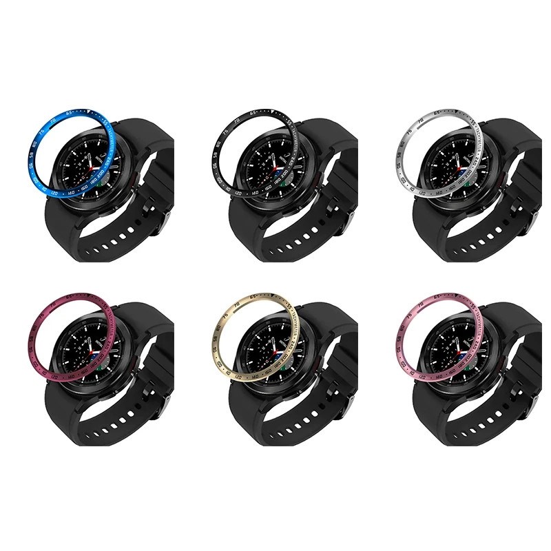 Anello con castone Styling Cover in acciaio inossidabile per Samsung Galaxy Watch 4 Classic 42mm 46mm protezione custodia in metallo adesivo antigraffio