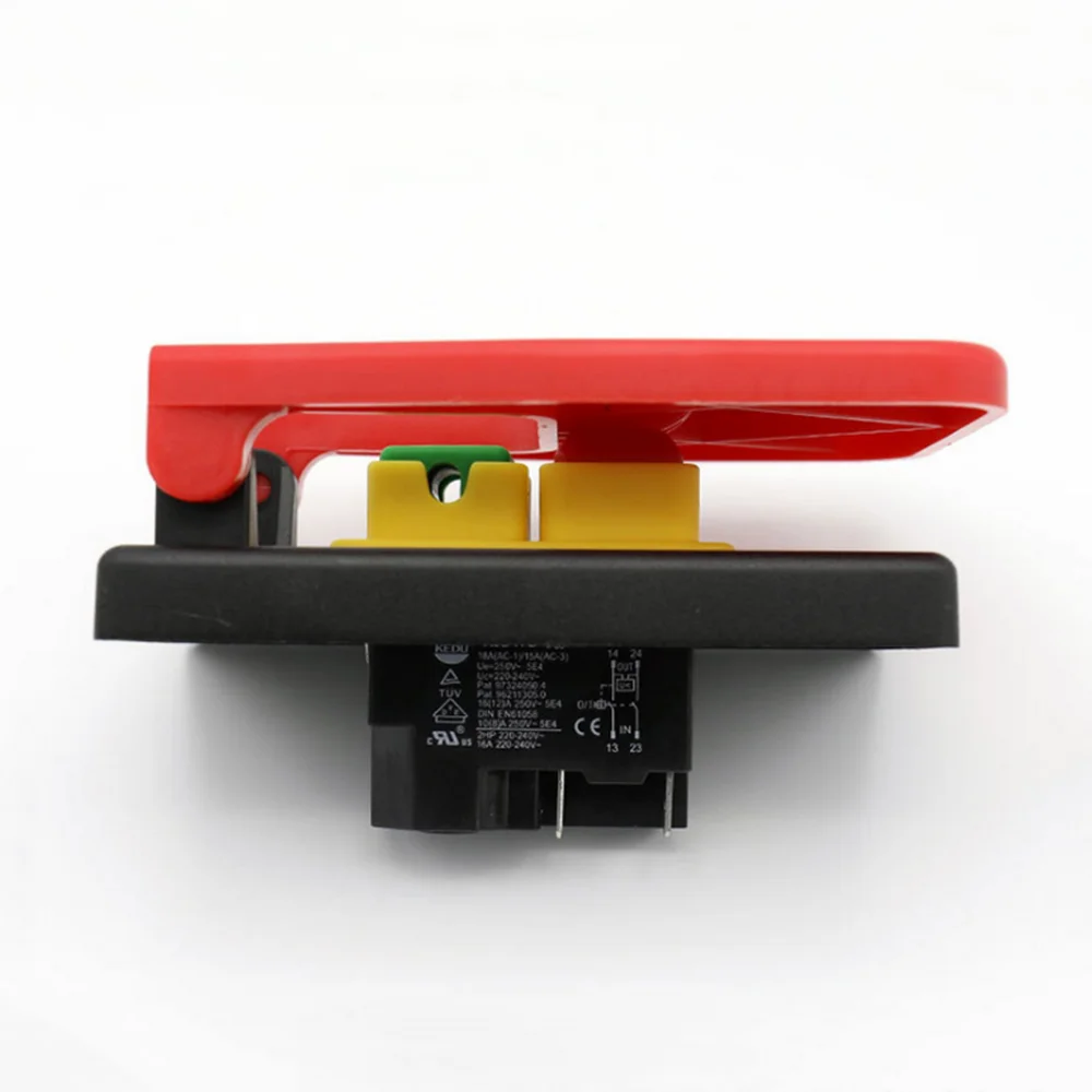 Off-On Red Cover Emergency Stop Push Button Switch 16A Power-Off/Undervoltage Protection Electromagnetic Start Switch