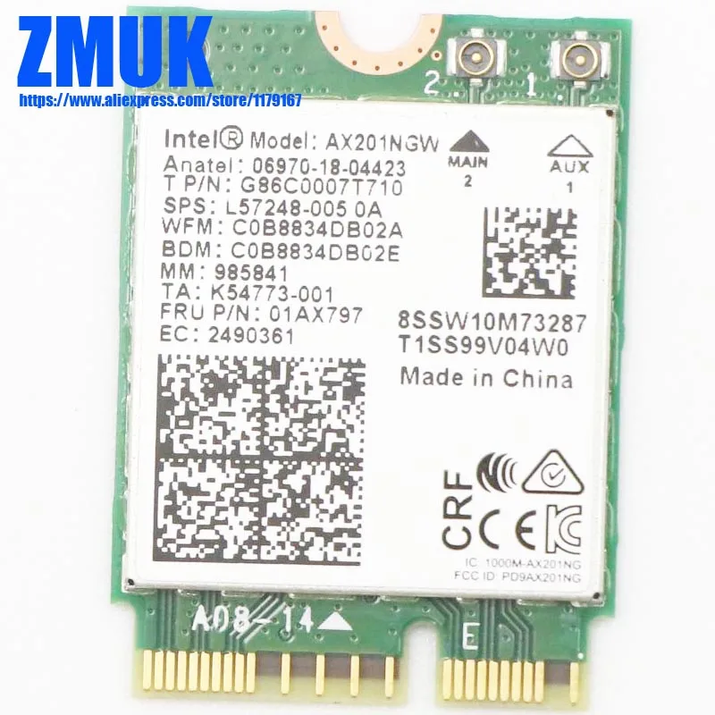 

Int AX201NGW WiFi For Lenovo M70a M70t M70s M80t M80s M90a M90q M90t M90s P340 Series,P/N 01AX797 5W10V25764