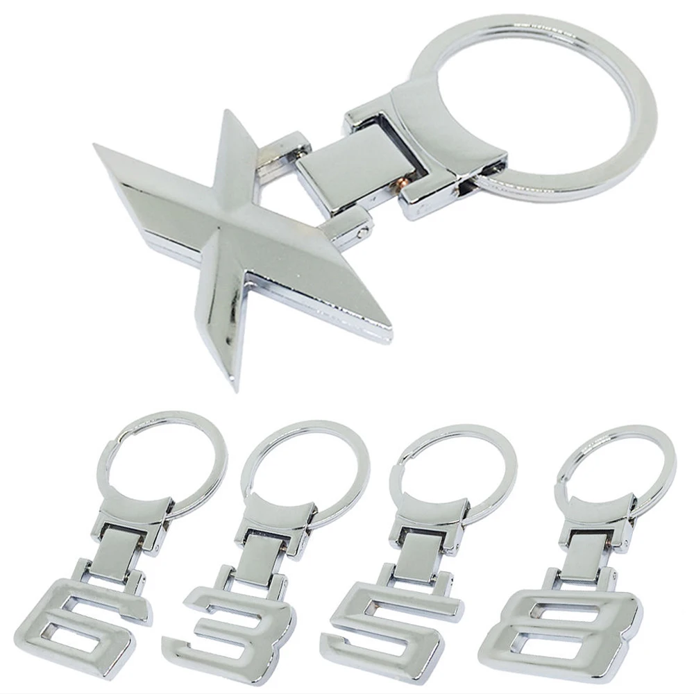 Fashion Creative Modified Digital Metal Car Keychain Key Ring Key Chain For Adui Lexus Bezn BMW X 1 3 5 6 7 8 Logo Car Styling