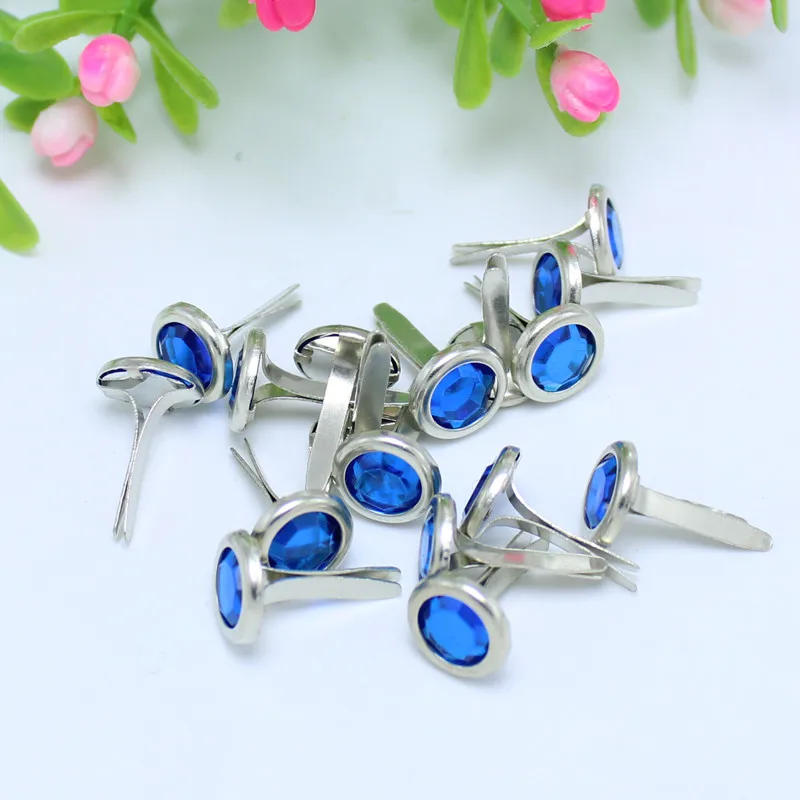 100Pcs 12*8mm Diamond Two-leg rivets Clothing leather DIY Scallop Crafts Crafts Home Decoration Accessories Quicky Shape Brad