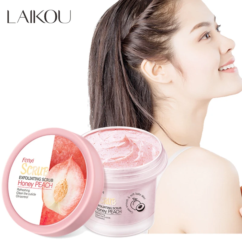 Laikou Peach Body Scrub Cream Exfoliating Peeling Gel Moisturizing Whitening Nourishing Elastic Skin Scrub Skin Care Body Care