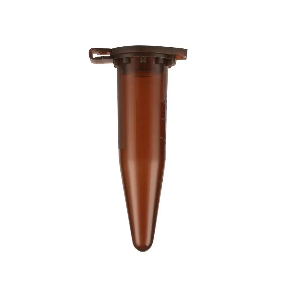 50Pcs Plastic 0.5ml Centrifuge Tube with Scale Brown ColorSnap Cap Cone Bottom Centrifugal Vial Laboratory Analysis Sample Vial