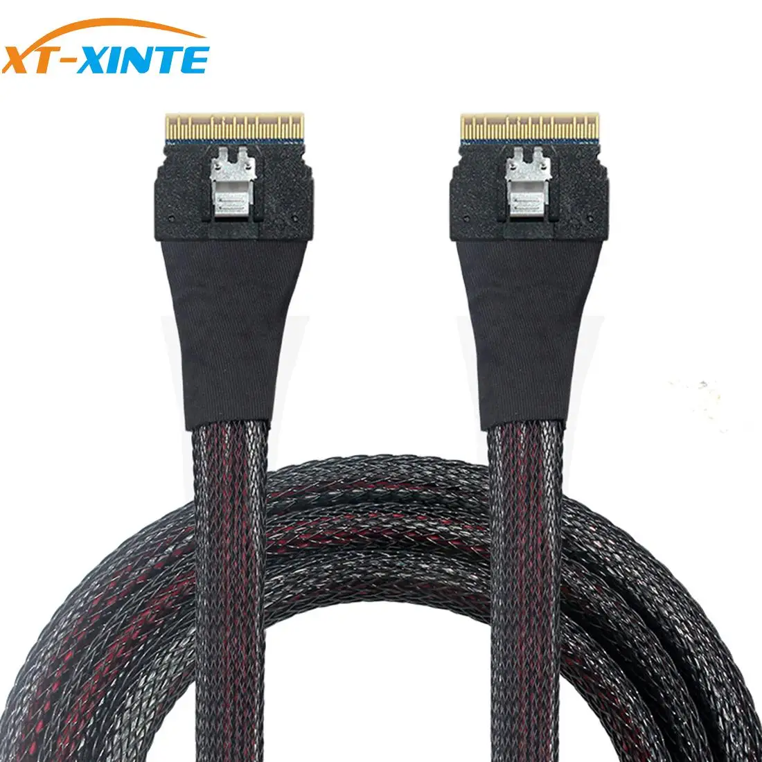 

24Gbps Internal Mini SAS Cable Server Cable Slim SFF 8654 to SFF 8654 74 Pin Hard Disk Server Storage Array Computer Accessories