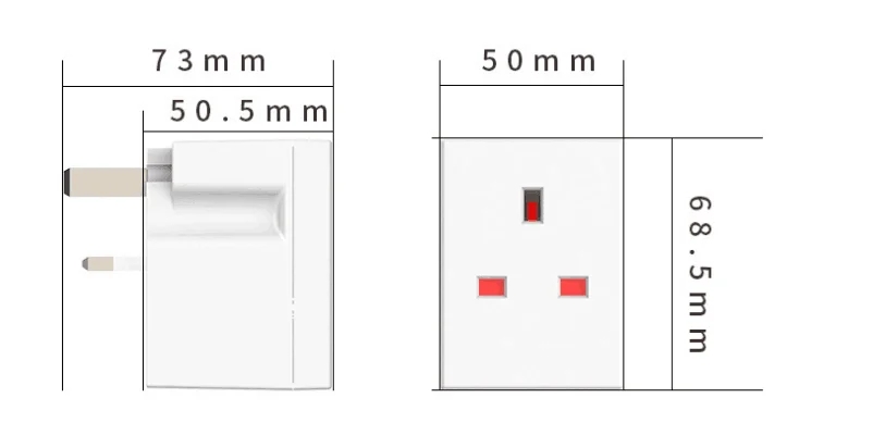 UK Plug 250V 13A Portable Multi 1 to 3 ways Travel Adapter Power Socket  Independent   Conversion Plug