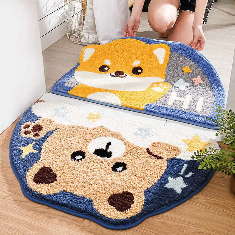 

Cartoon Floor Mats for Bathroom, Non-slip Mat, Water-absorbent Carpet for Toilet, Bedroom Entrance, Door Mat for Household