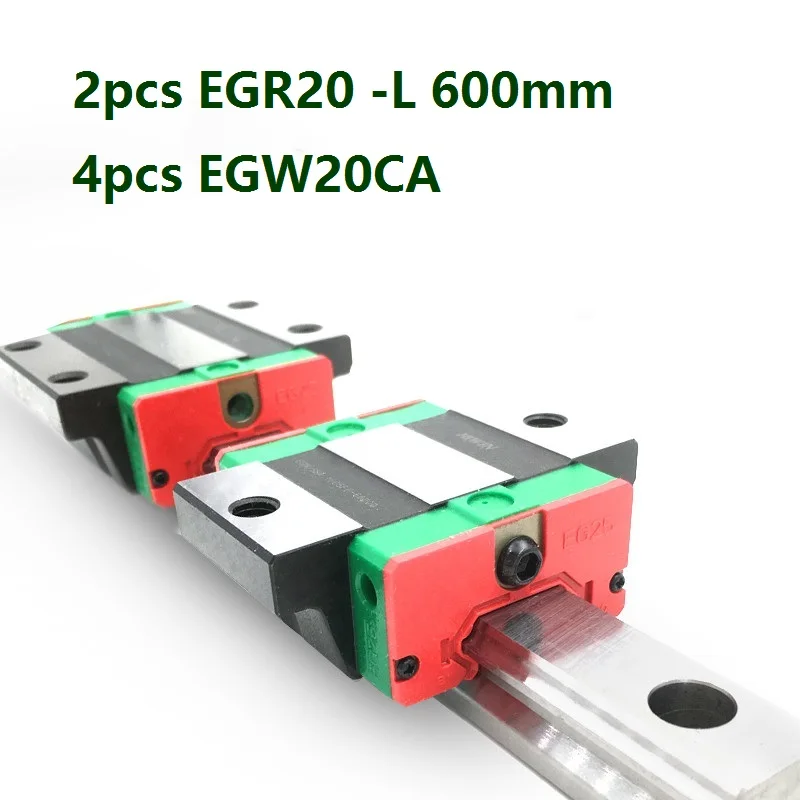 

2pcs origial Hiwin rail EGR20 -L 600mm linear guide + 4pcs EGW20CA flanged carriage blocks for CNC router