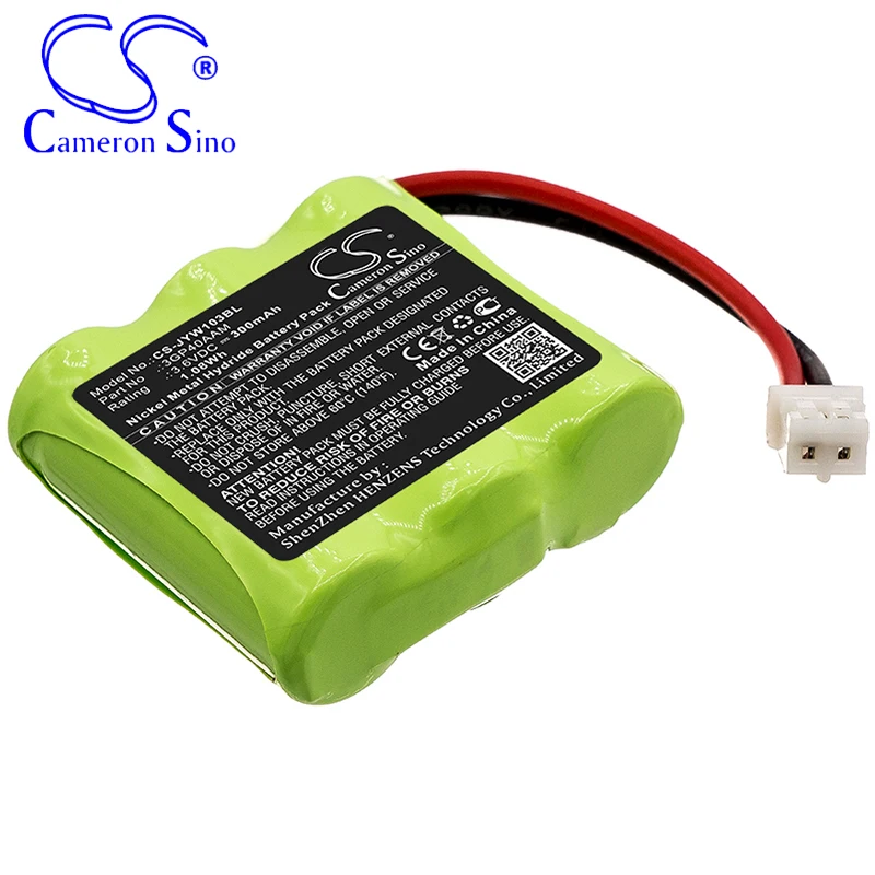 CameronSino 배터리 JAY willpa 1035 용 JAY 3GP40AAM 크레인 원격 제어 배터리 300mAh/1.08Wh 3.60V Ni-MH Green