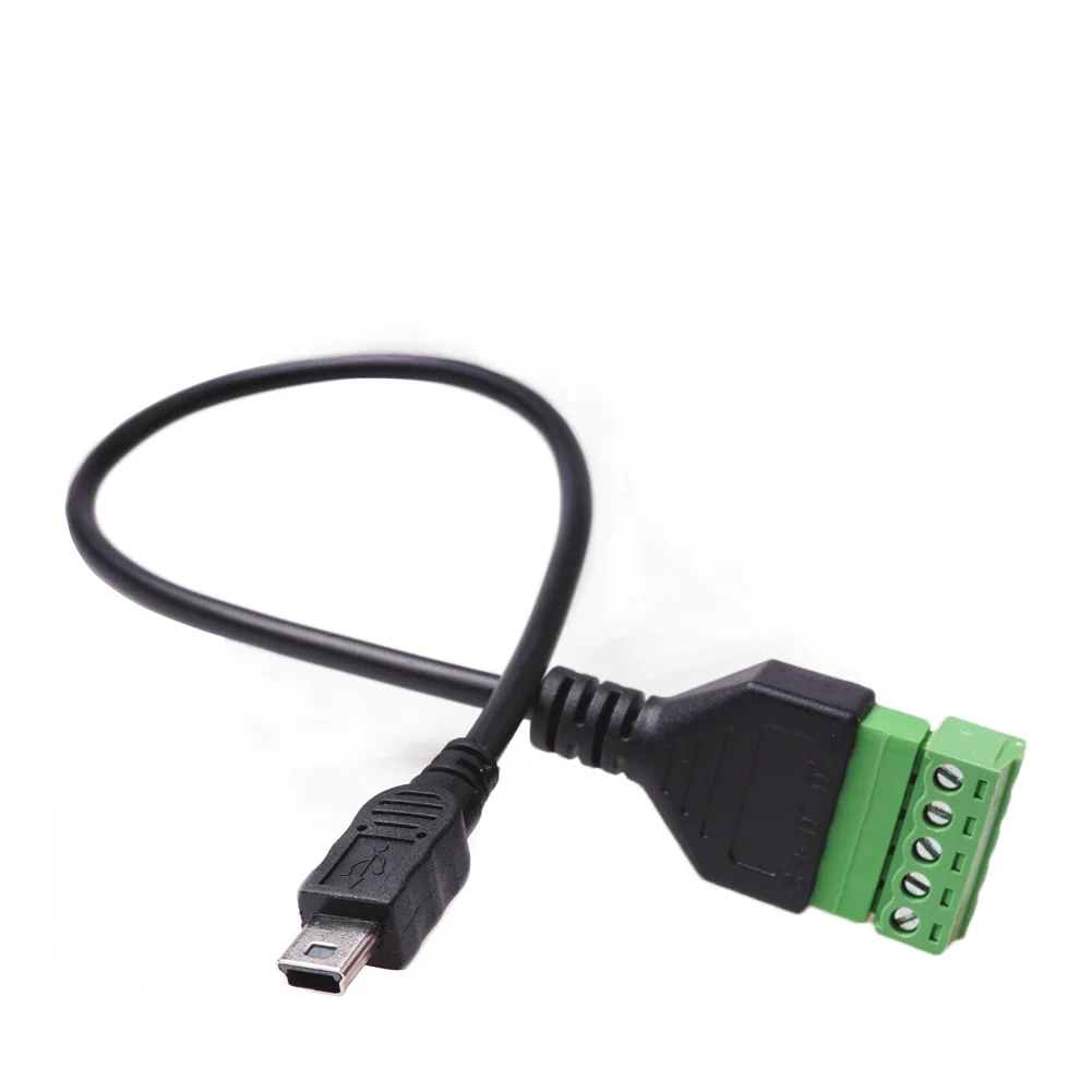 USB 2.0 البسيطة 5Pin الذكور إلى 5 دبوس/طريقة الإناث الترباس المسمار درع محطات للتوصيل نوع محول كابل 0.3m