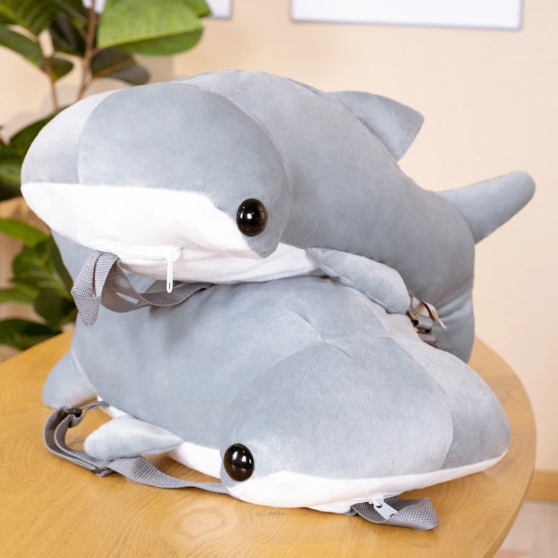 Kawaii Simulation Hammerhead Shark Backpack Plush Toy Kids Toys Stuffed Plush Animals Girl Gifts Toys for Children Home Decor