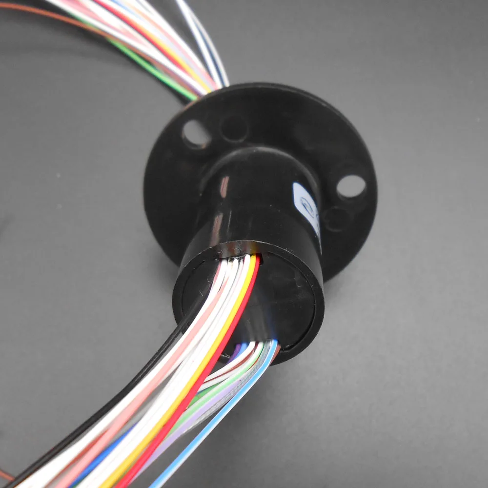 1Pc 24-Circuit Capsule Slip Ring - 22MM Diameter 24 Wires 24 Conductors 2A per Circuit 220V AC 250 RPM 90° V-Groove Ring Design