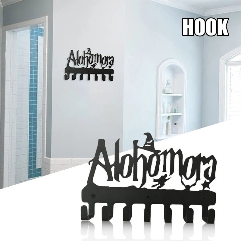 New Alohomora Letter Key Holder Multipurpose Metal Wall Mounted Hooks for Home Living Room Bedroom Decorative Hooks Organization