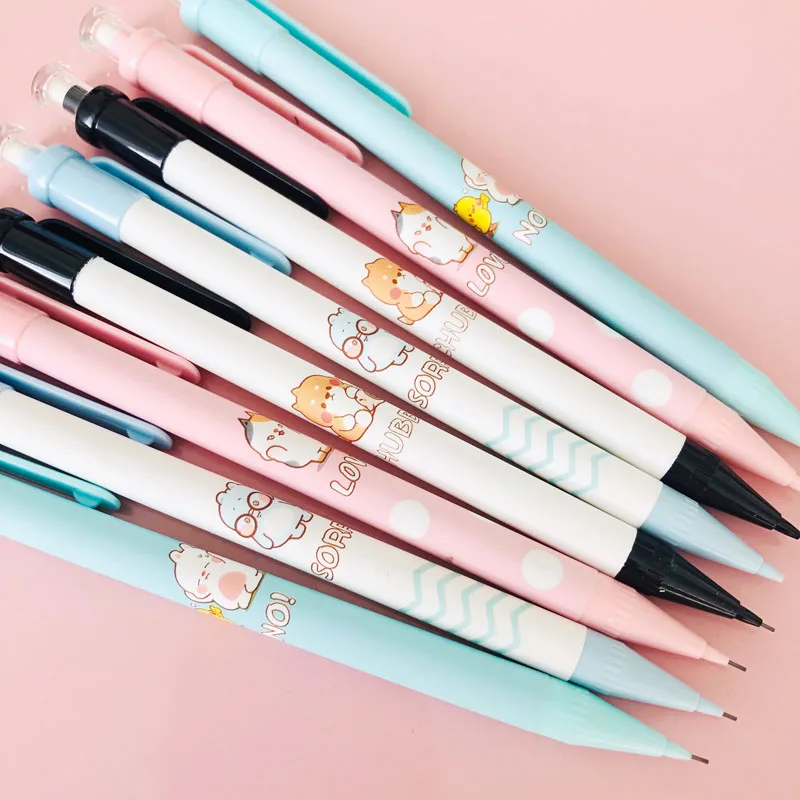 3 Pcs Cute Kawaii Little Rabbit And Dog Press Automatic Mechanical Pencil  School Supply Student Stationery 0.7mm