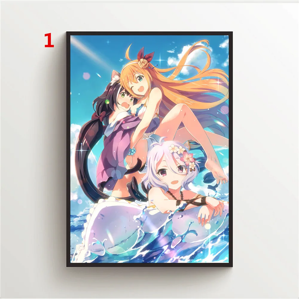 Anime Posters Princess Connect Re Dive Pecorine Canvas Poster Nordic Painting Modern Art Print Scandinavian Wall Decor Picture