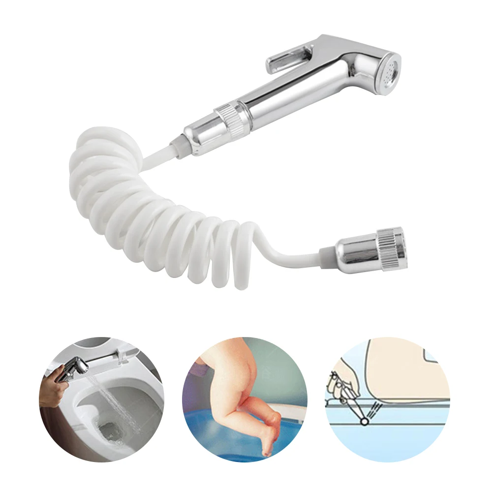 Shower Head Nozzle Spray Gun with Telephone Shower Hose Handheld Bidet Toilet Sprayer Bathroom Cleaning Tools