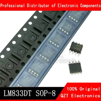 10pcs חדש וorginal LM833DT LM833 משי-מסך 833 SOP-8 נמוך רעש הכפול SMD חדש והמקורי IC