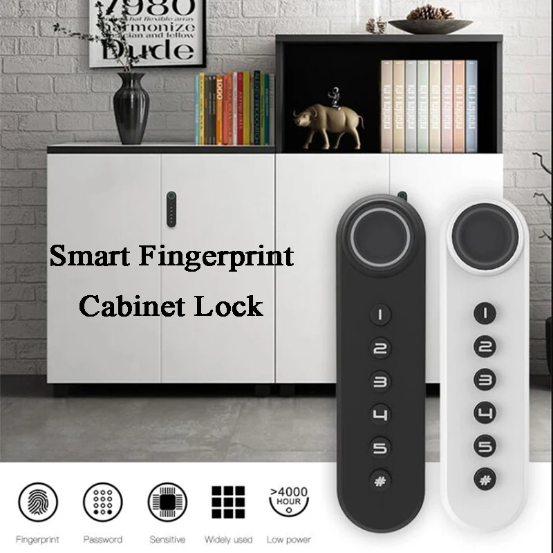 

Biometric Fingerprint cabinet lock Password Zinc alloy 20 users Electric lock USB Drawer/showcase/Office File/Cupboard locker