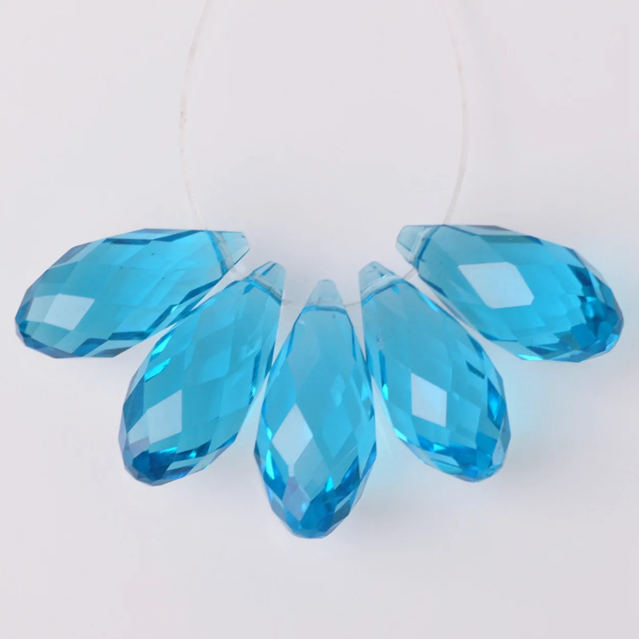 Pure Color & Plated Teardrop Faceted Crystal Glass 12X25mm Top Drilled Pendant Drops Loose Beads For Jewelry Making DIY