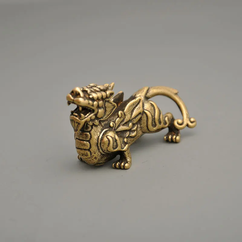 Fengshui Copper Chinese Mythological Animals Home Decoration Dragon head Oxtail Horseshoe Moose Deer Body Brass Decor Ornaments