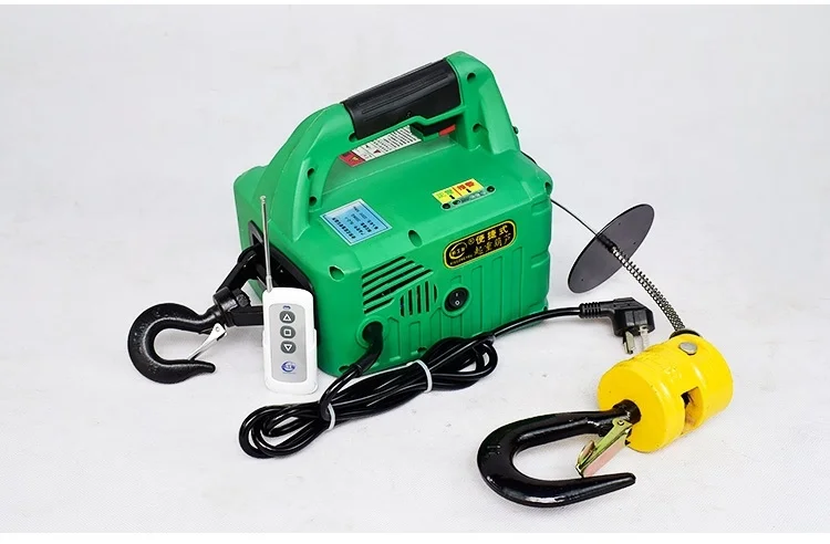 300KG Electric Hoist Portable Electric Hand Winch Traction Block Electric Steel Wire Rope Lifting Hoist Towing Rope 220V/110V