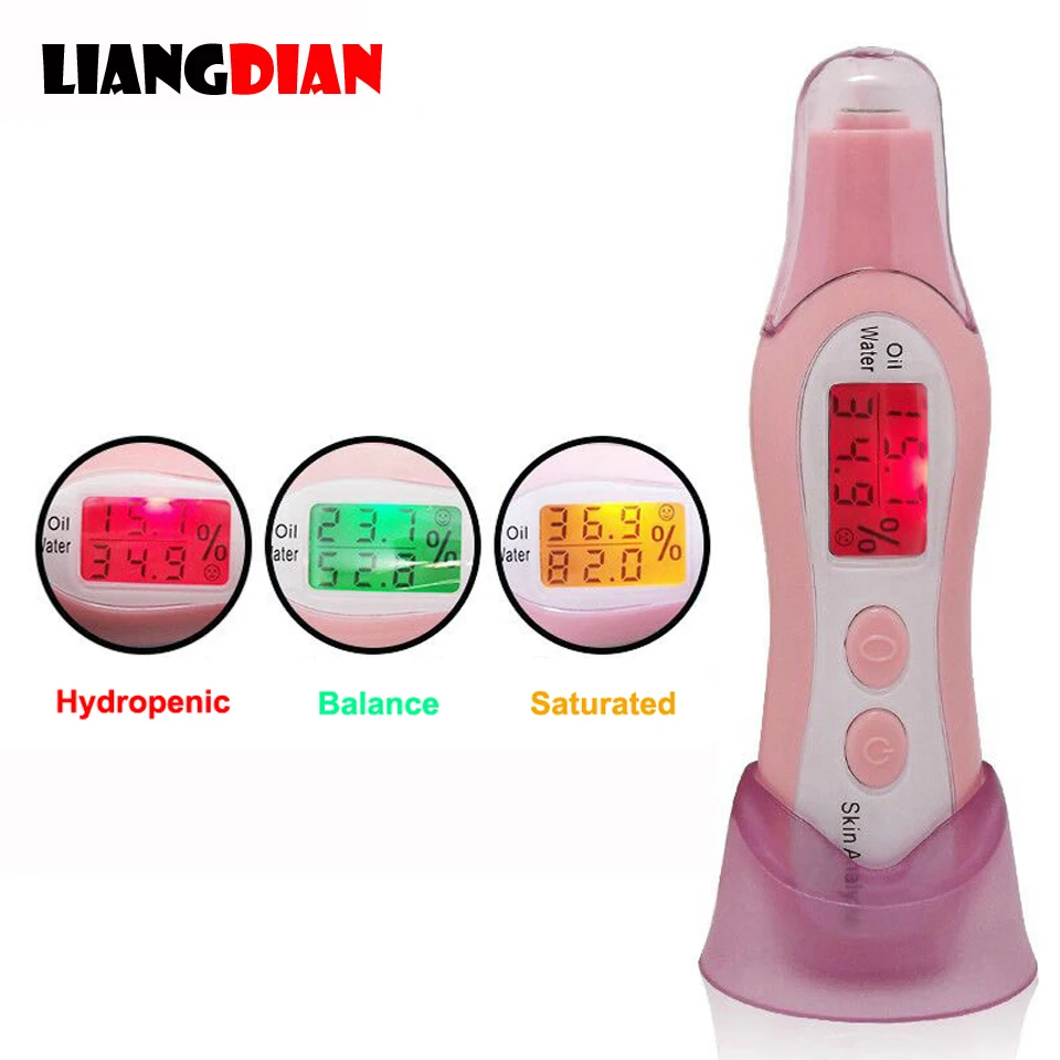 Portable LCD Digital Moisture Skin Facial Oil Water Monitor Detector Tester Analyzer Skin Care Tools For Facial Makeup Accessory