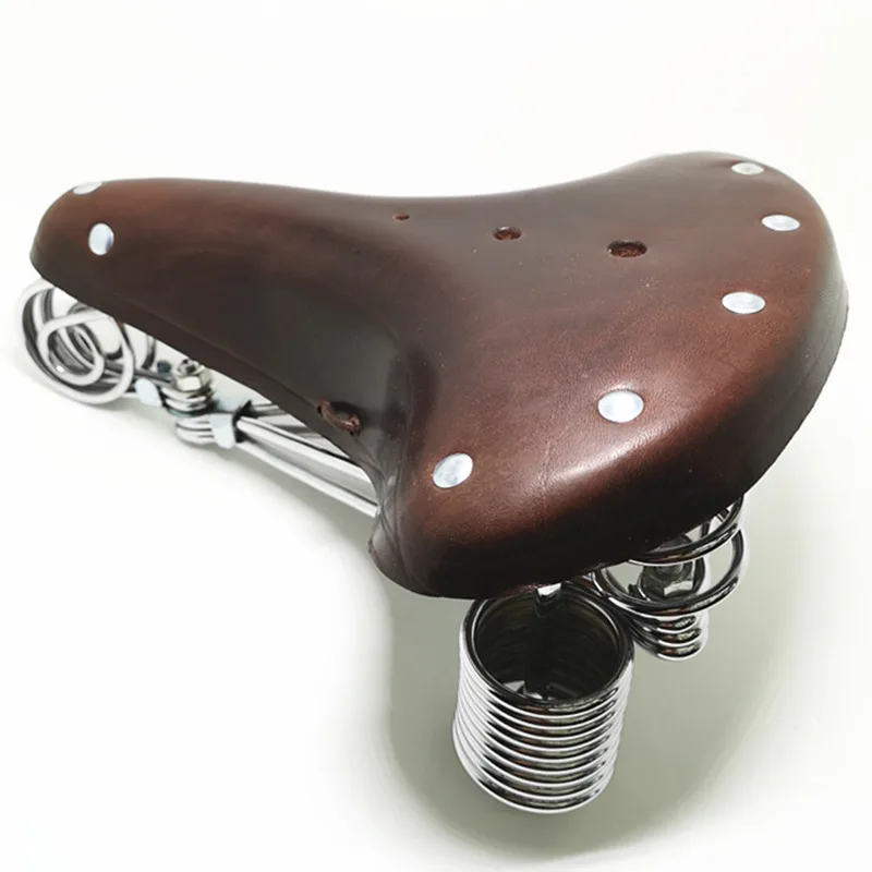 G46 Fahrradsattel Vintage 100% Rindsleder-Sattel Verstärkter Metallrahmen im Alten Stil – Detail 17